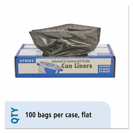 STOUT 30 gal Trash Bags, 30 in x 39 in, Extra Heavy-Duty, 1.3 mil, Brown/Black, 100 PK T3039B13